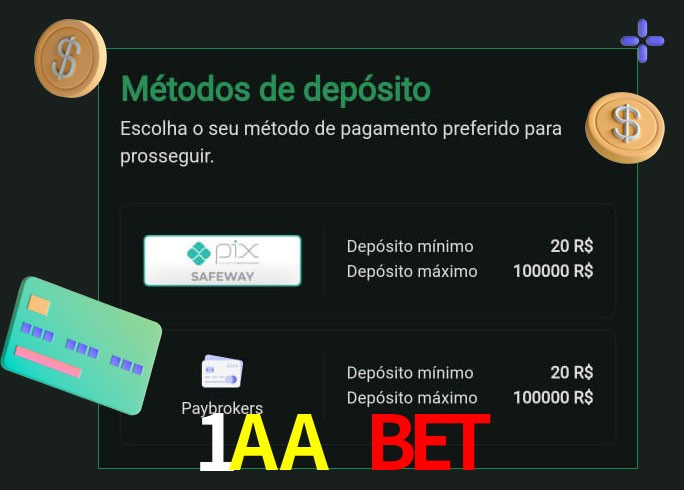 O cassino 1AA Bet oferece uma grande variedade de métodos de pagamento